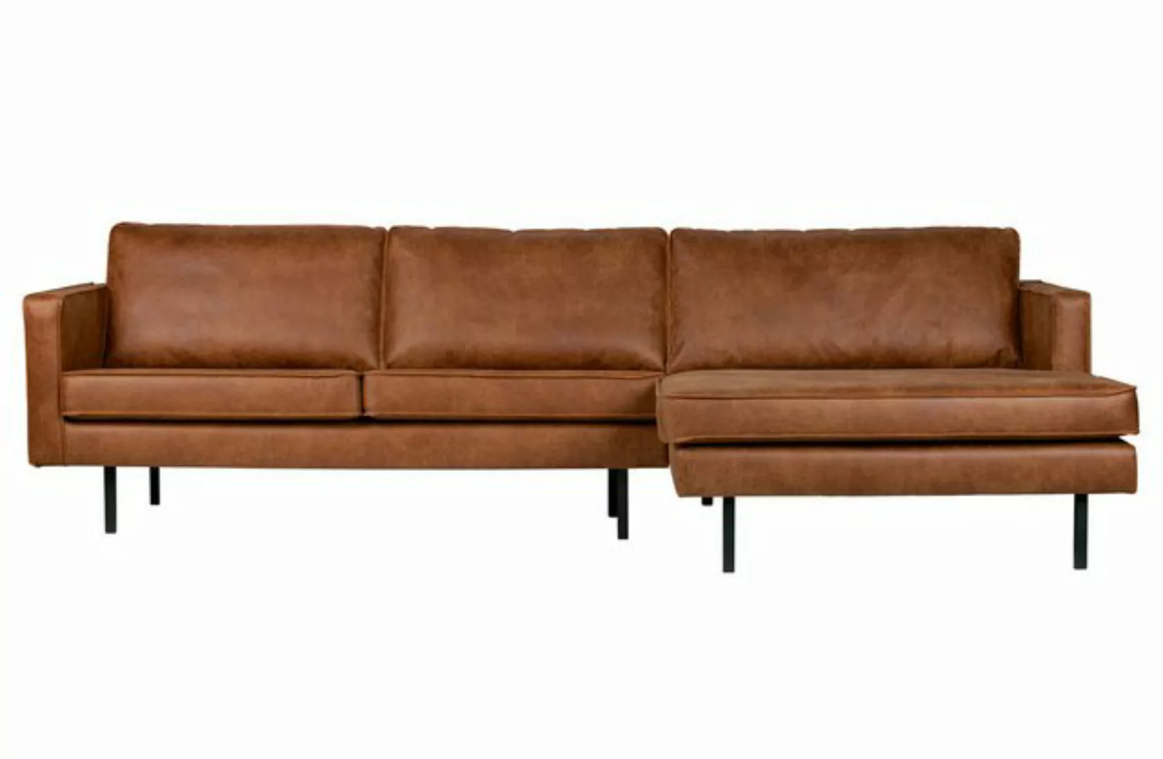 BePureHome Ecksofa Ecksofa Leder Rodeo 3-Sitzer Cognac Rechts 300/160 günstig online kaufen