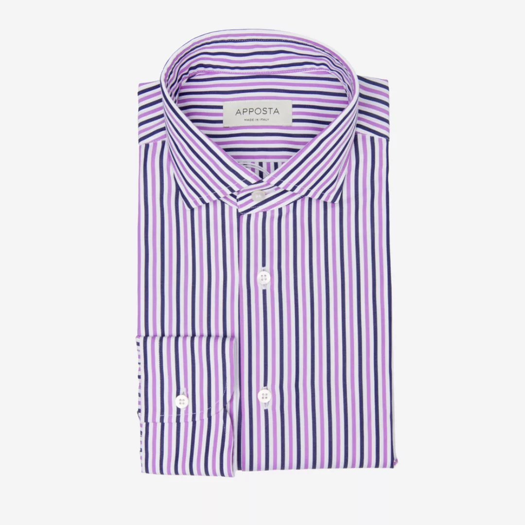 Hemd  streifen  violett 100% reine baumwolle popeline, kragenform  modernis günstig online kaufen