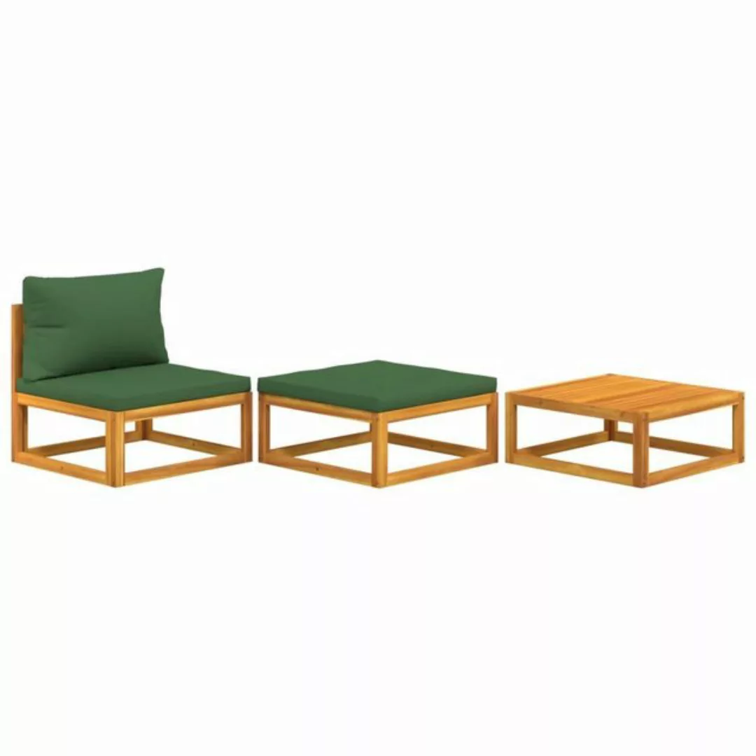 Vidaxl 3-tlg. Garten-lounge-set Mit Kissen Massivholz Akazie günstig online kaufen