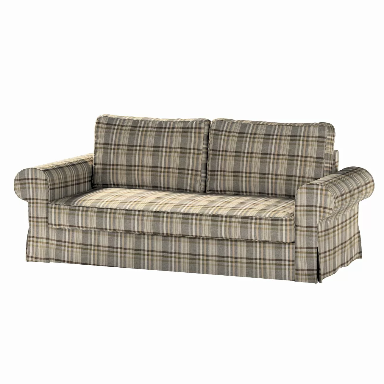 Bezug für Backabro 3-Sitzer Sofa ausklappbar, braun- beige, Bezug für Backa günstig online kaufen