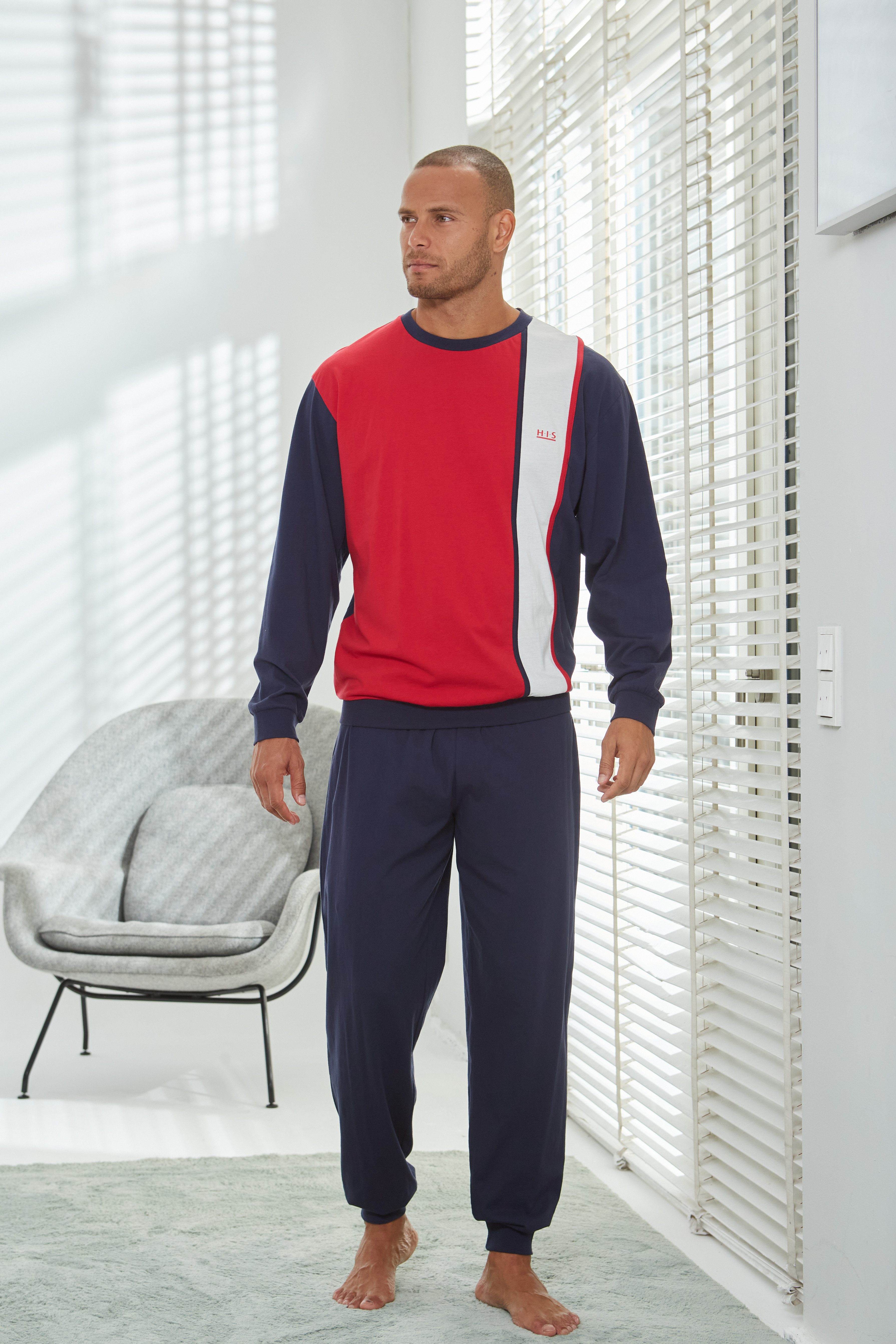 H.I.S Pyjama "Schlafanzug für Herren", (2 tlg., 1 Stück), Schlafanzug mit b günstig online kaufen