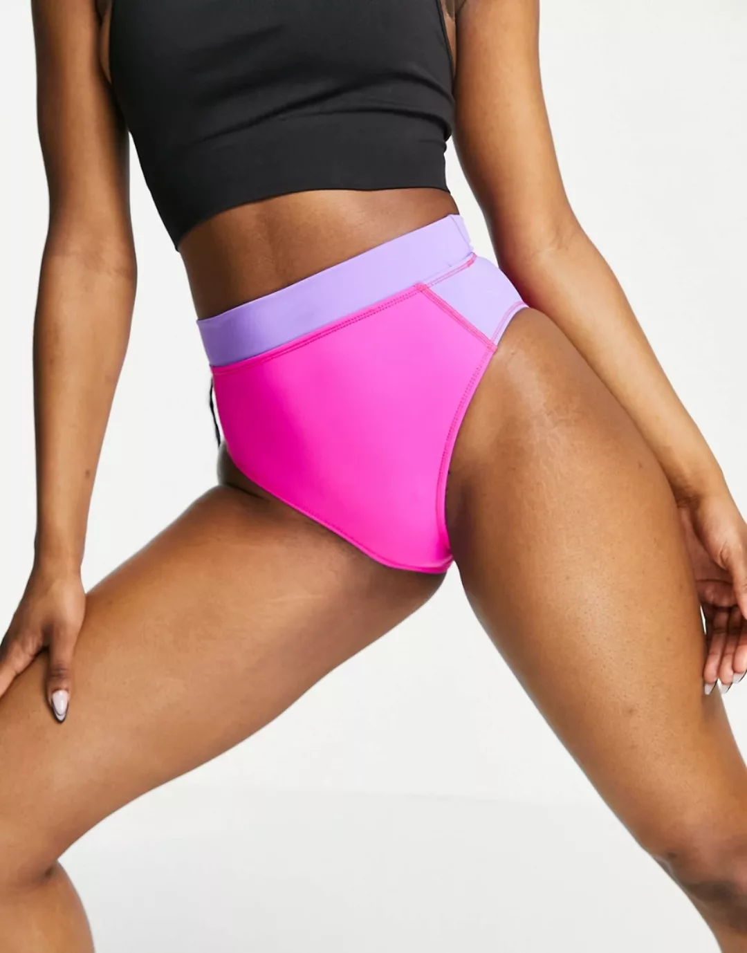 ASOS 4505 – Bikinihose im Farbblockdesign-Rosa günstig online kaufen