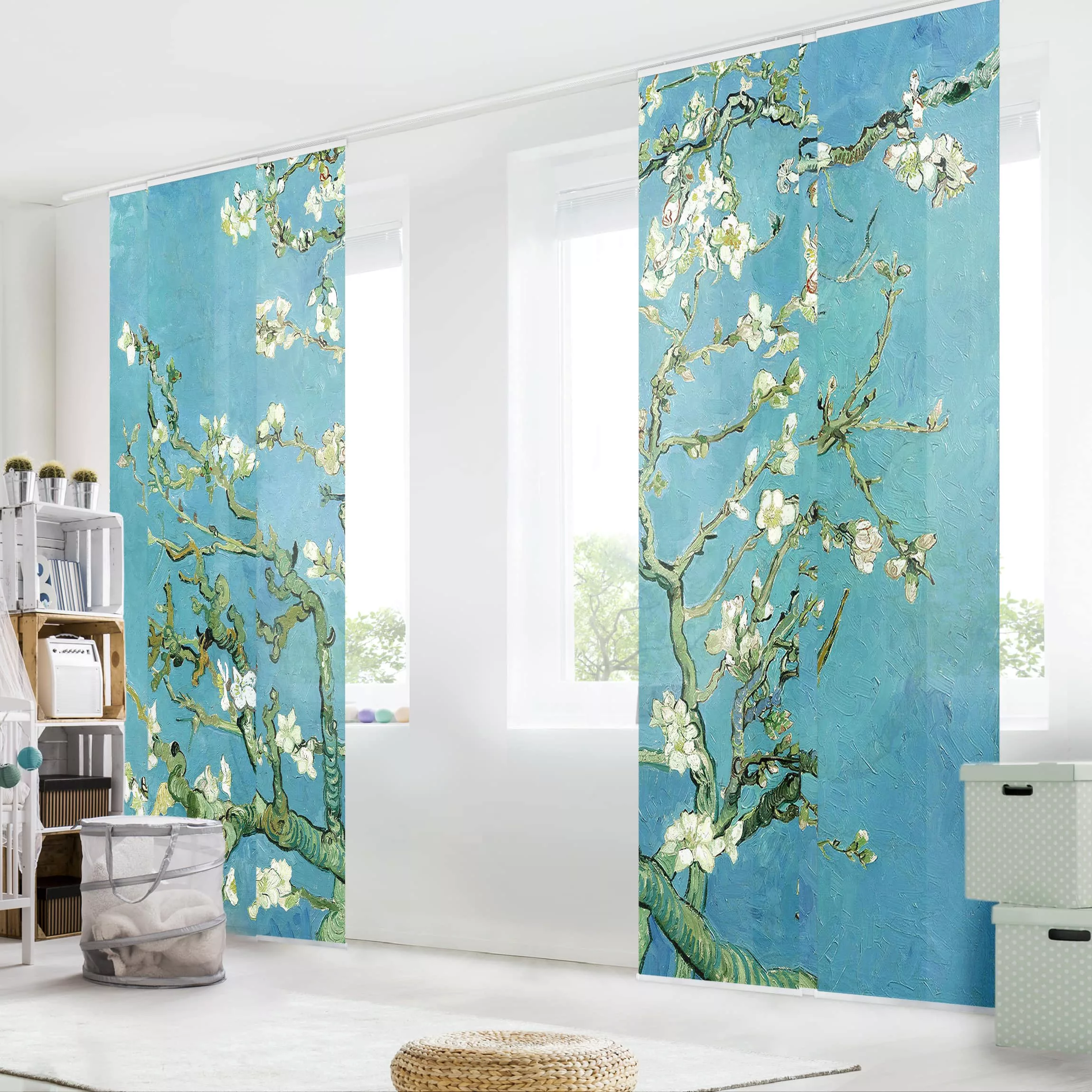 Schiebegardinen Set Kunstdruck Vincent van Gogh - Mandelblüte günstig online kaufen