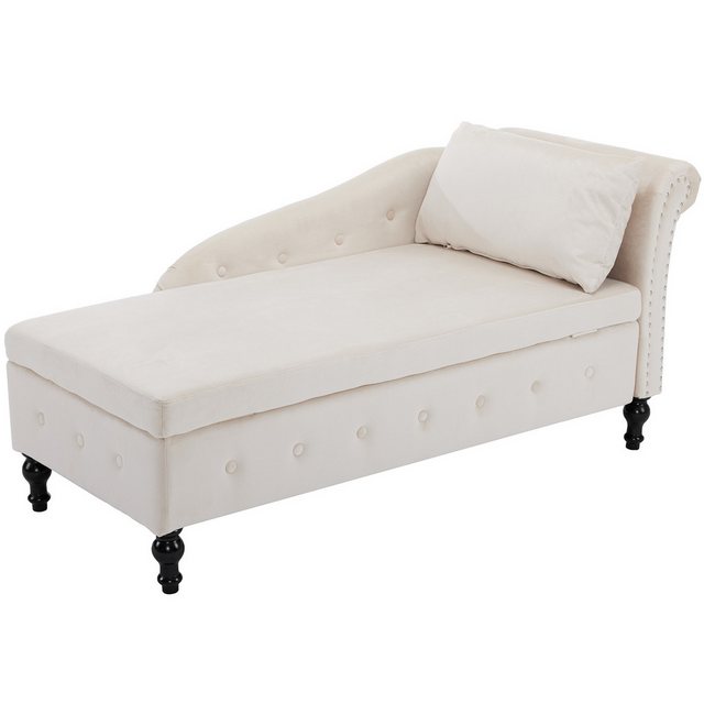 Yorbay Chaiselongue gepolsterte Sofa aus Samt mit großem Stauraum, Kissen, günstig online kaufen