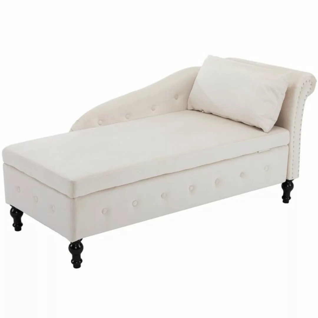 Yorbay Chaiselongue gepolsterte Sofa aus Samt mit großem Stauraum, Kissen, günstig online kaufen