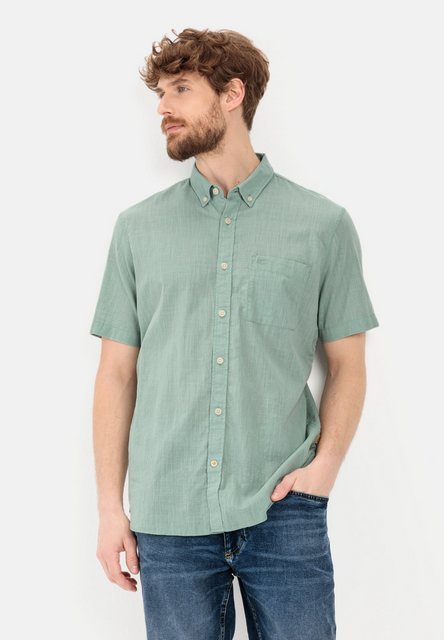 camel active Kurzarmhemd mit feinem Streifenmuster Button-Down günstig online kaufen