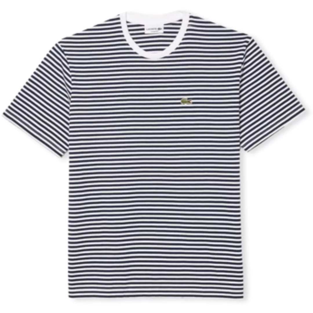 Lacoste  T-Shirts & Poloshirts T-Shirt TH9749 - Blanc/Bleu Marine günstig online kaufen