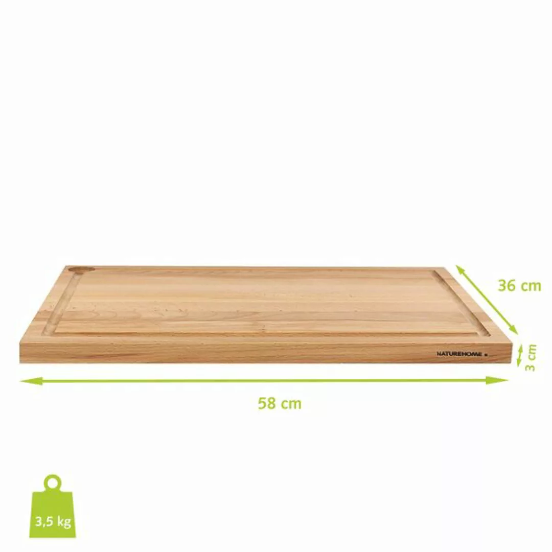 Holz-schneidebrett Buchenholz Einseitig Mit Saftrille Versch. Größen günstig online kaufen