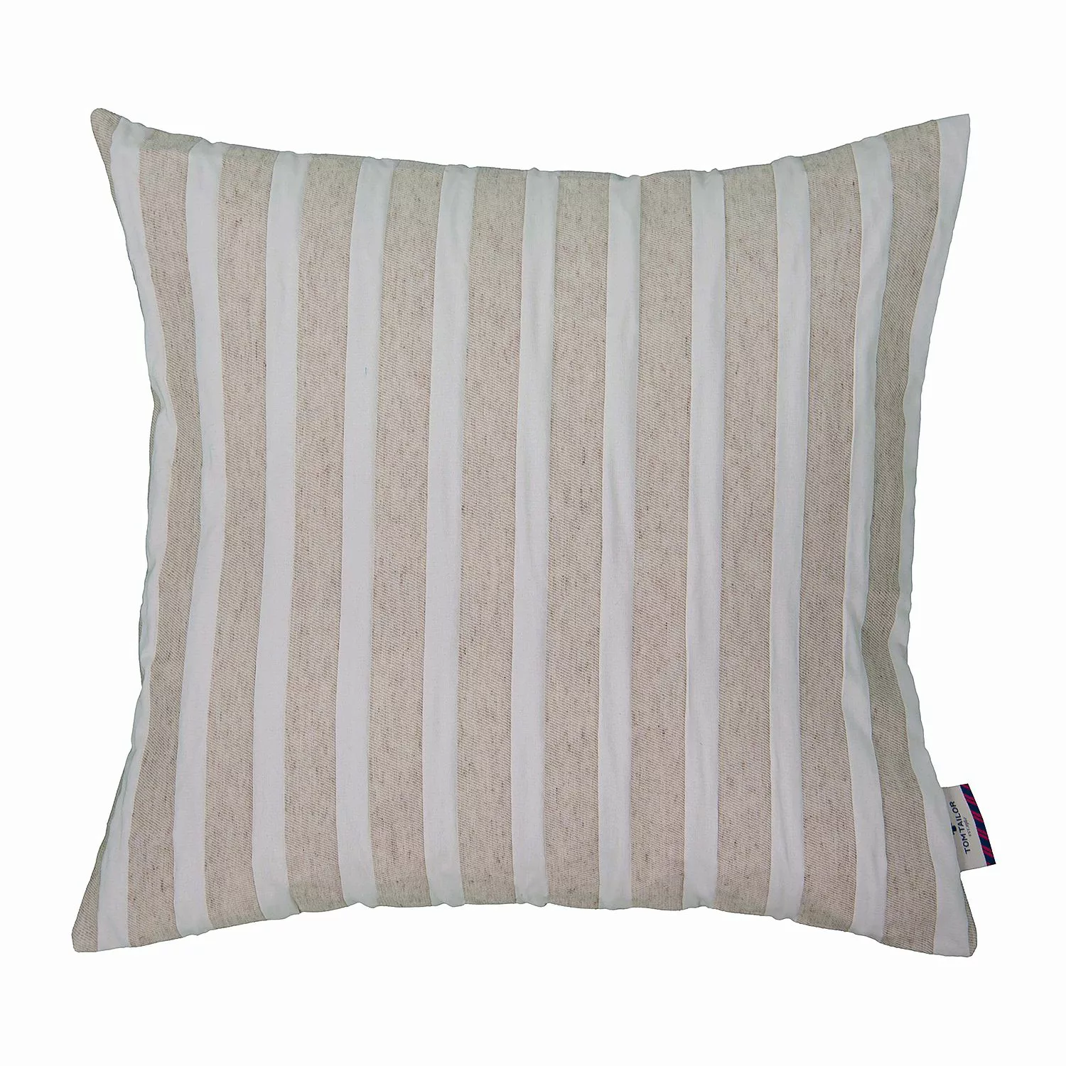 home24 Tom Tailor Kissenbezug Linen Stripes Beige 45x45 cm (BxH) Modern Ges günstig online kaufen