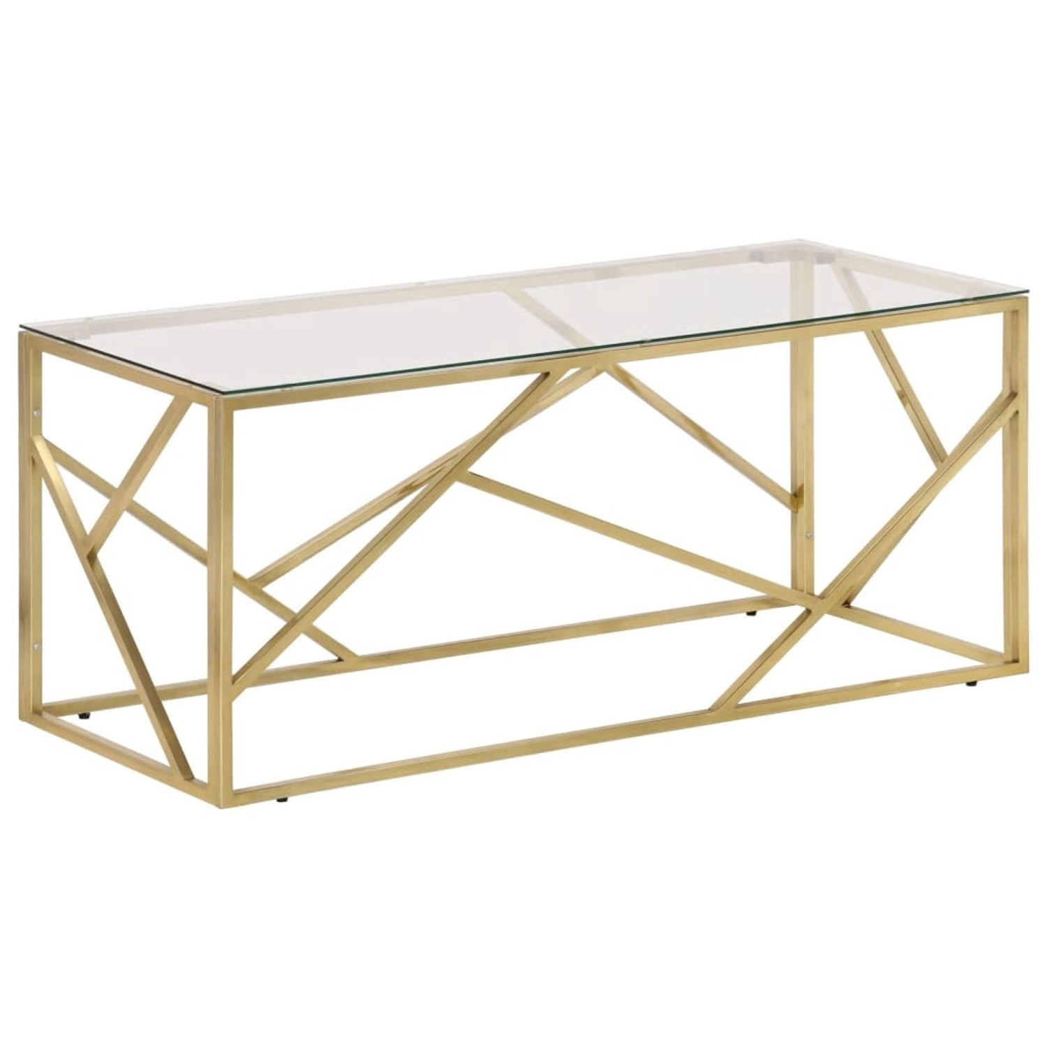 vidaXL Couchtisch Golden Edelstahl und Hartglas Modell 4 günstig online kaufen