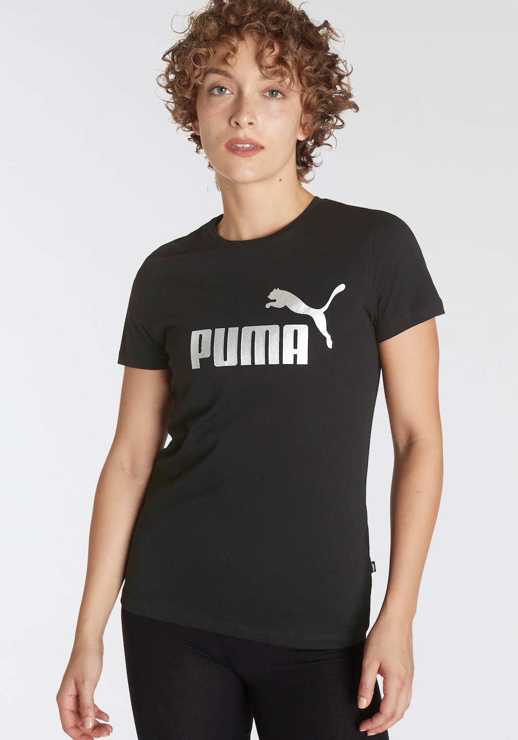 PUMA T-Shirt "ESS+ METALLIC LOGO TEE" günstig online kaufen