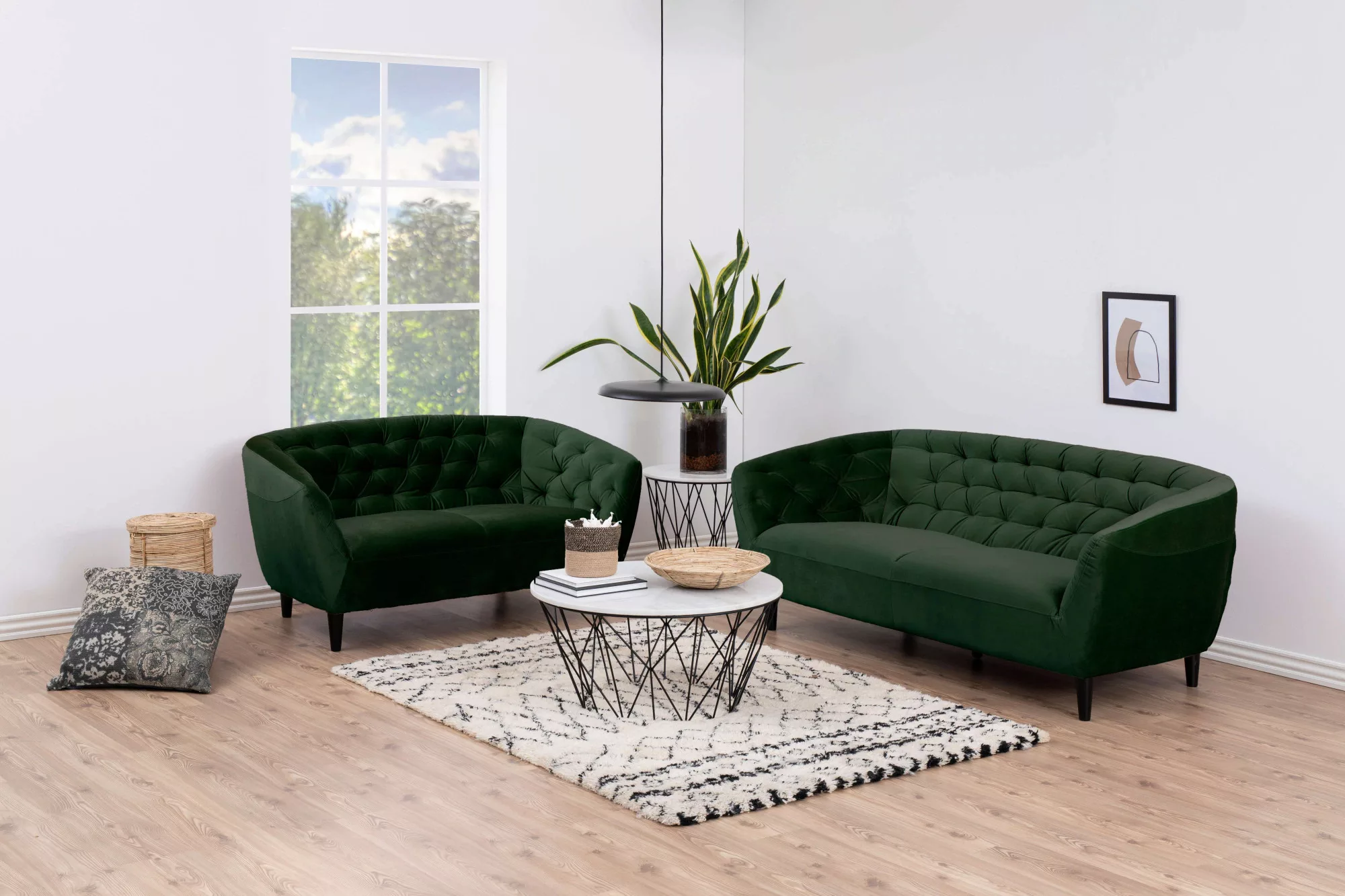 ACTONA GROUP 3-Sitzer "Ria Couch, Sofa,", Samtstoff, Massivholz-Beine, Tasc günstig online kaufen