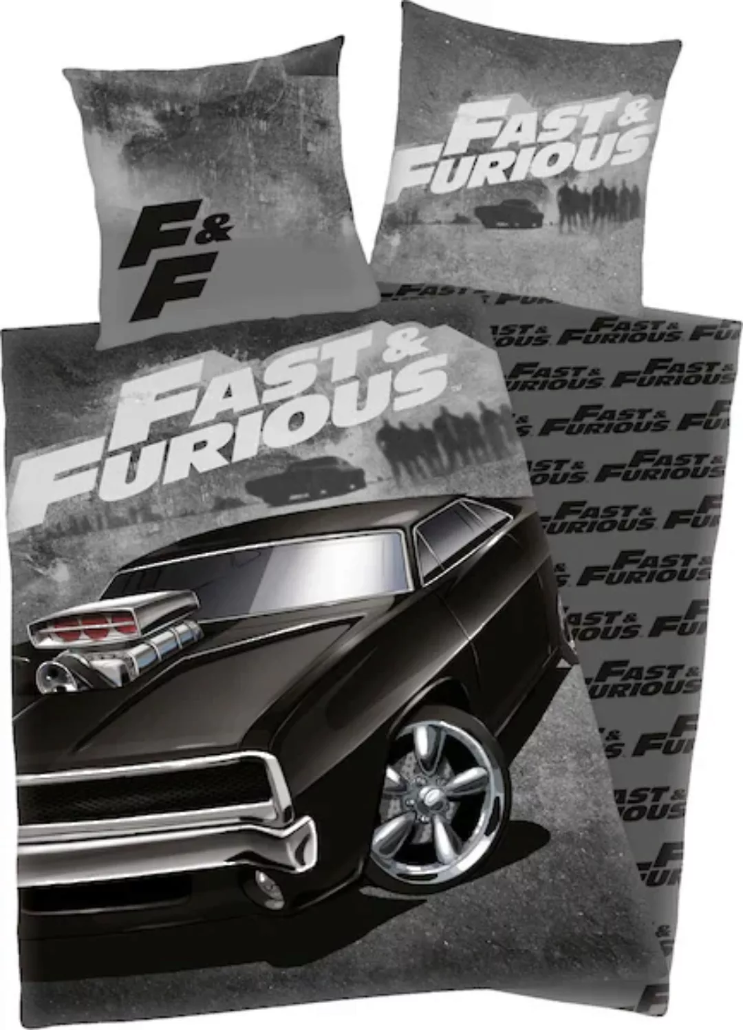 Jugendbettwäsche »Fast & Furious«, (2 tlg.), mit coolem Motiv günstig online kaufen