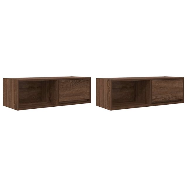 vidaXL TV-Schrank TV-Schränke 2Stk. Braun Eichen-Optik 80x31x25,5cm Holzwer günstig online kaufen