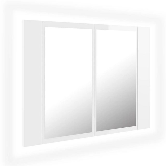 vidaXL Badezimmerspiegelschrank LED-Bad-Spiegelschrank Hochglanz-Weiß 60x12 günstig online kaufen