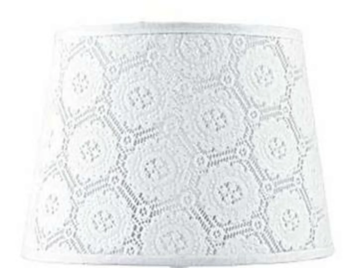 Lampenschirm Weiß Spitze Textil für E14 Tischlampe günstig online kaufen