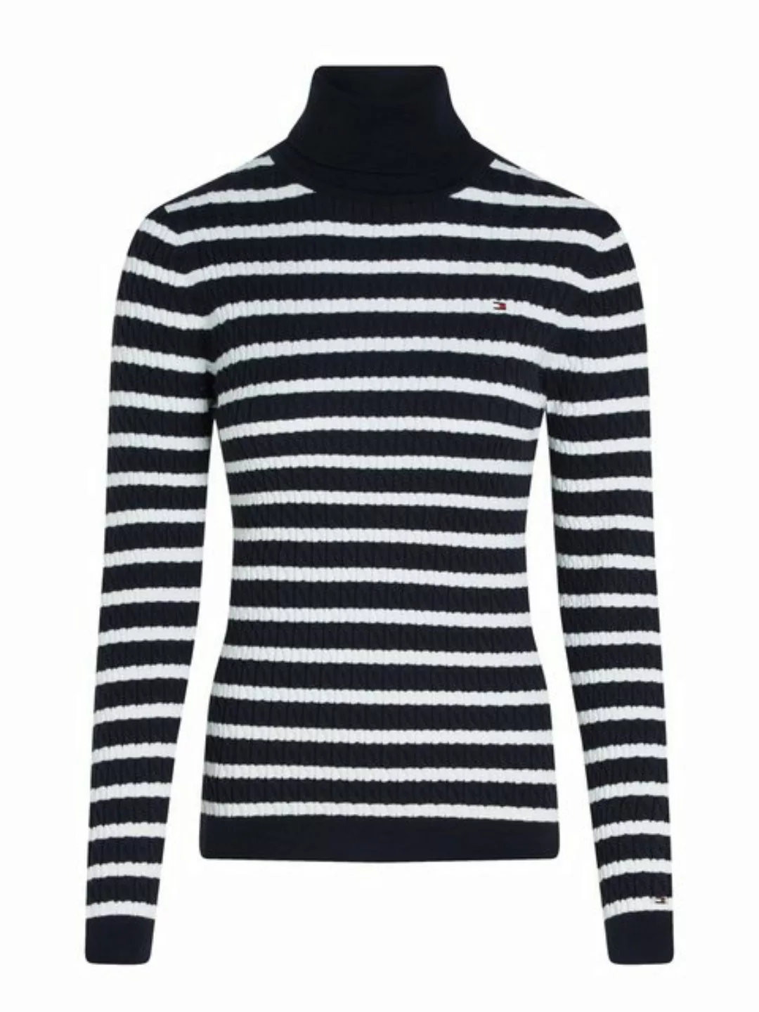 Tommy Hilfiger Rollkragenpullover SKINNY CABLE ROLL-NK SWEATER mit Logostic günstig online kaufen