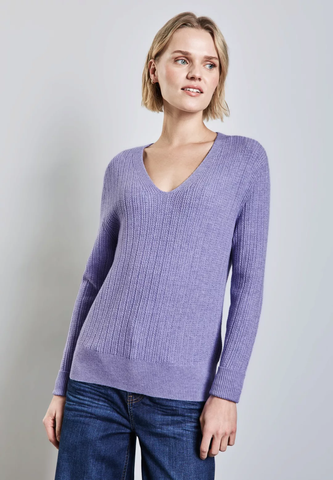 STREET ONE Strickpullover mit Rippstrick-Struktur günstig online kaufen