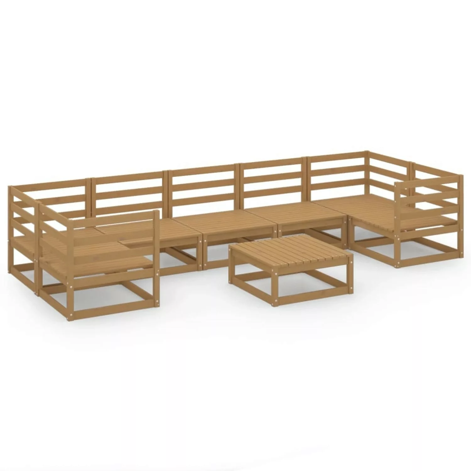 vidaXL 8-tlg Garten-Lounge-Set Massivholz Kiefer Modell 27 günstig online kaufen