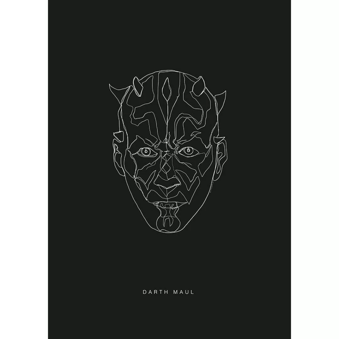 KOMAR Wandbild - Star Wars Lines Dark Side Maul - Größe: 50 x 70 cm mehrfar günstig online kaufen