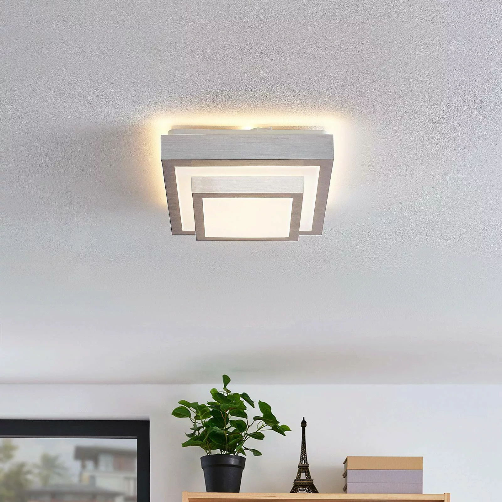 Lindby Mirco LED-Alu-Deckenlampe, eckig, 27 cm günstig online kaufen
