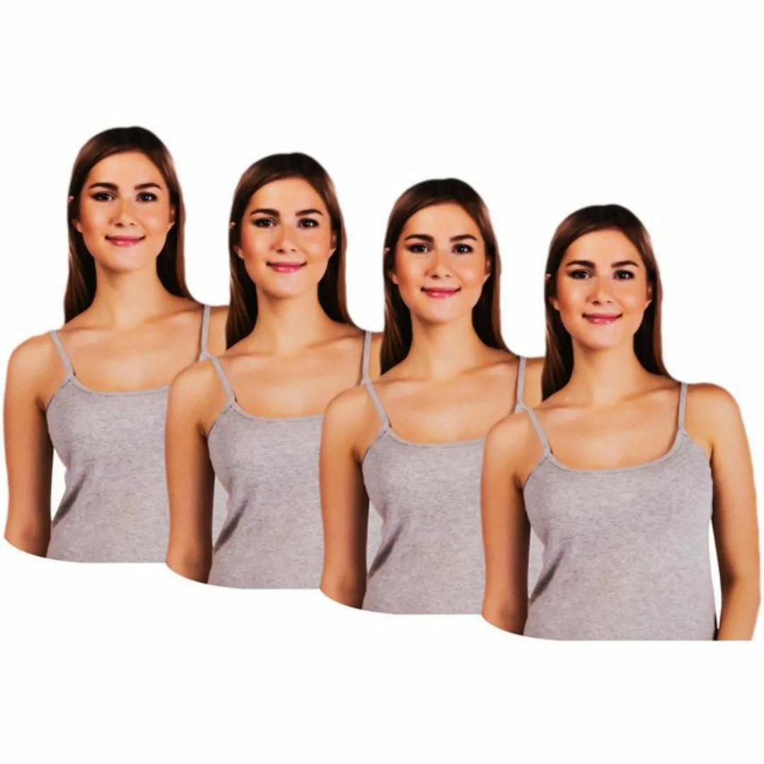 TEXEMP Spaghettitop 2 bis 6 Damen Unterhemd Top Baumwolle Tank Shirt Lady D günstig online kaufen