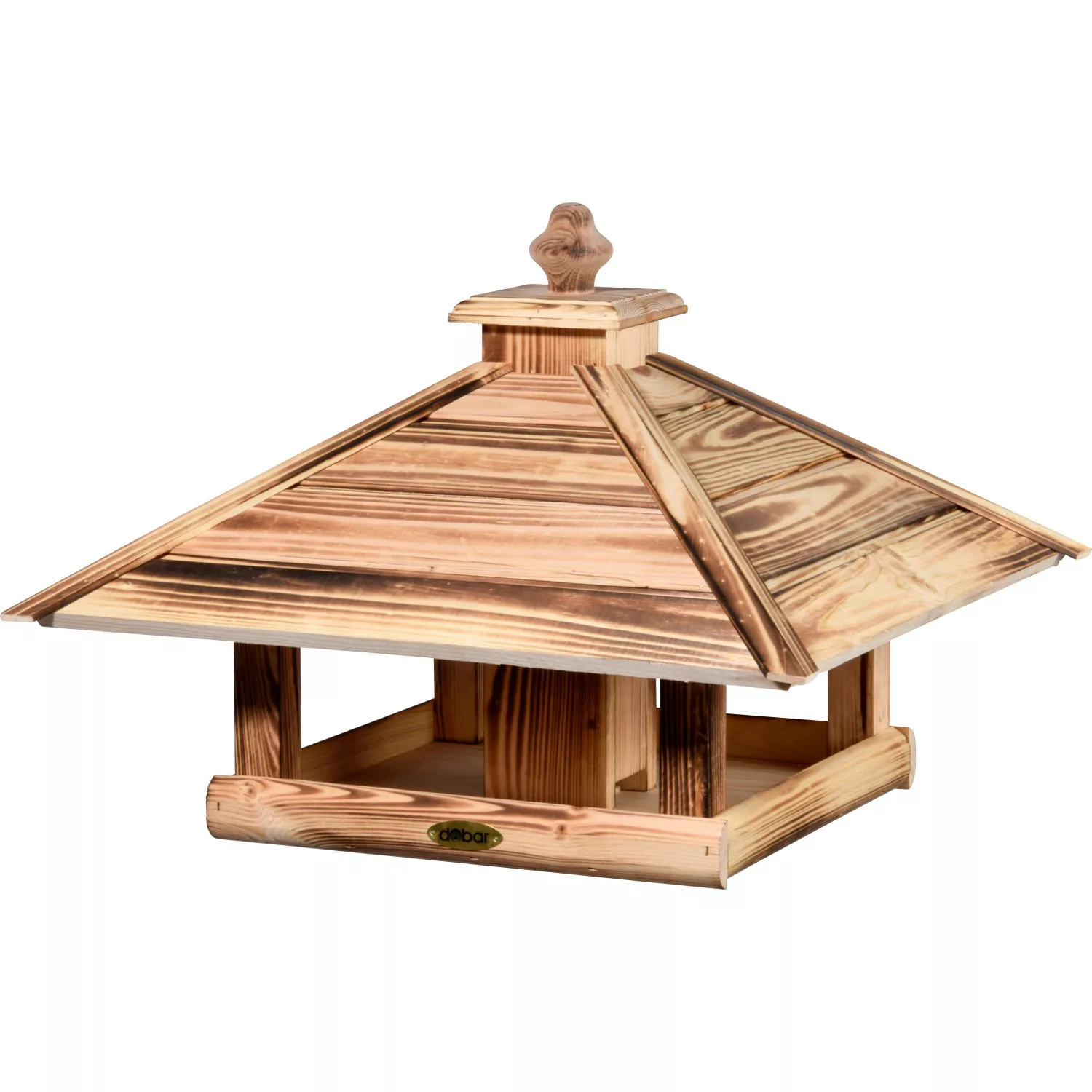 Dobar Vogelhaus Lumbre mit Futtersilo, 50 x 50 x 36 cm Kiefer geflammt FSC® günstig online kaufen