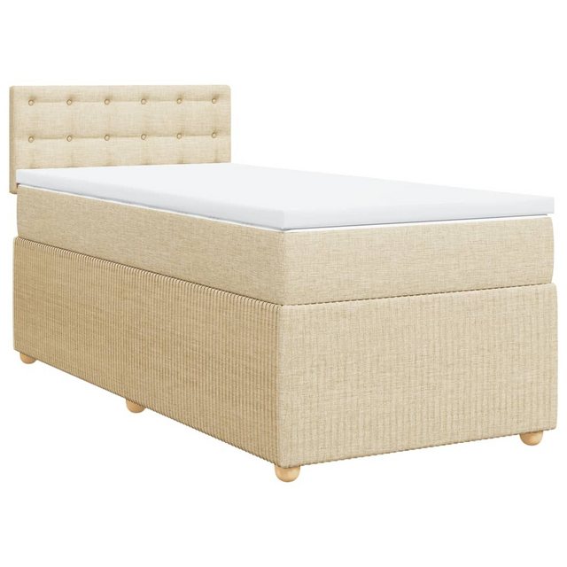 vidaXL Bett Boxspringbett mit Matratze Creme 90x200 cm Stoff günstig online kaufen