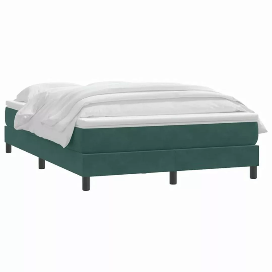 vidaXL Bett Boxspringbett mit Matratze Dunkelgrün 140x210 cm Samt günstig online kaufen