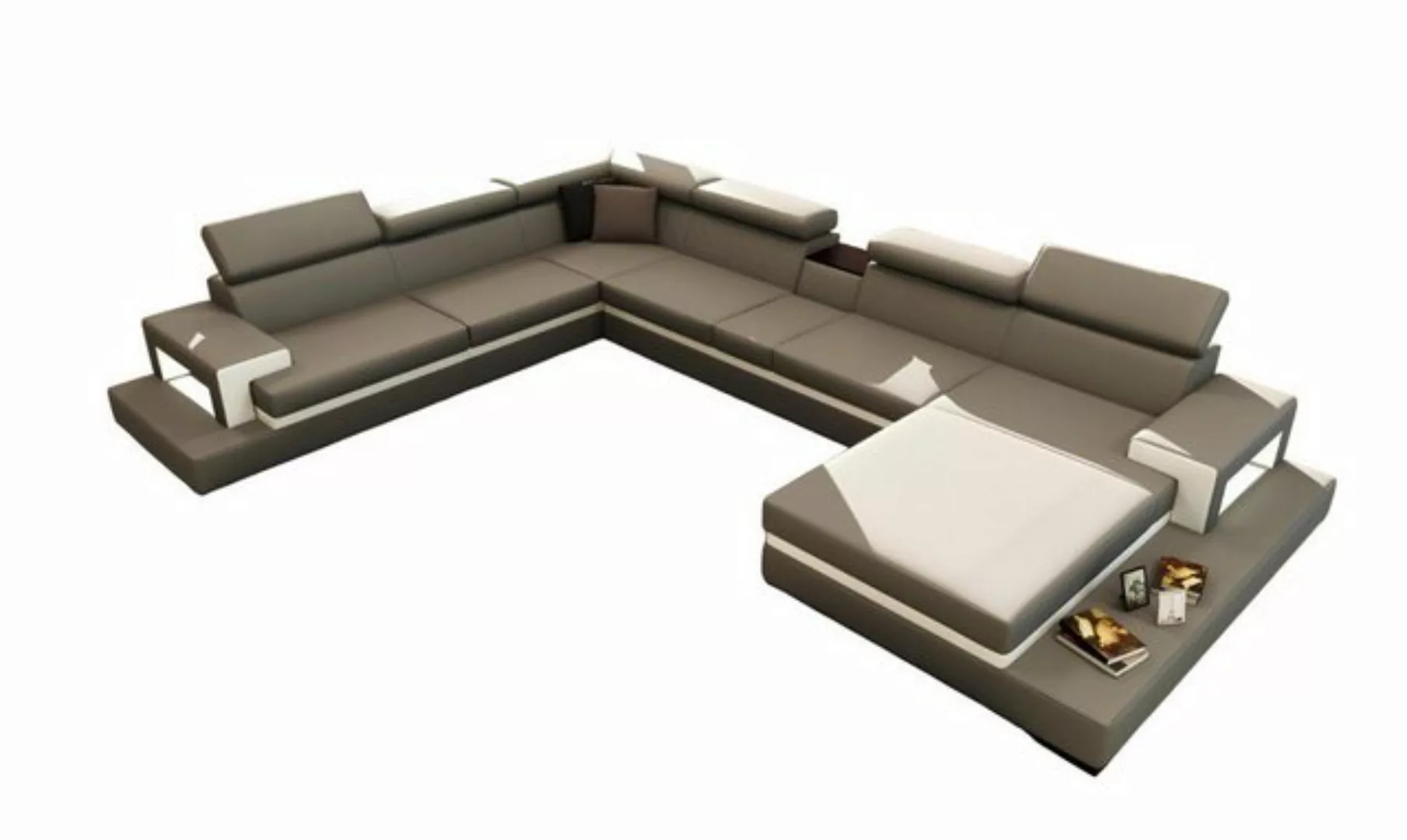 Xlmoebel Ecksofa Sofa aus Leder mit USB-Anschluss, Ecksofa in U-Form, Wohnl günstig online kaufen