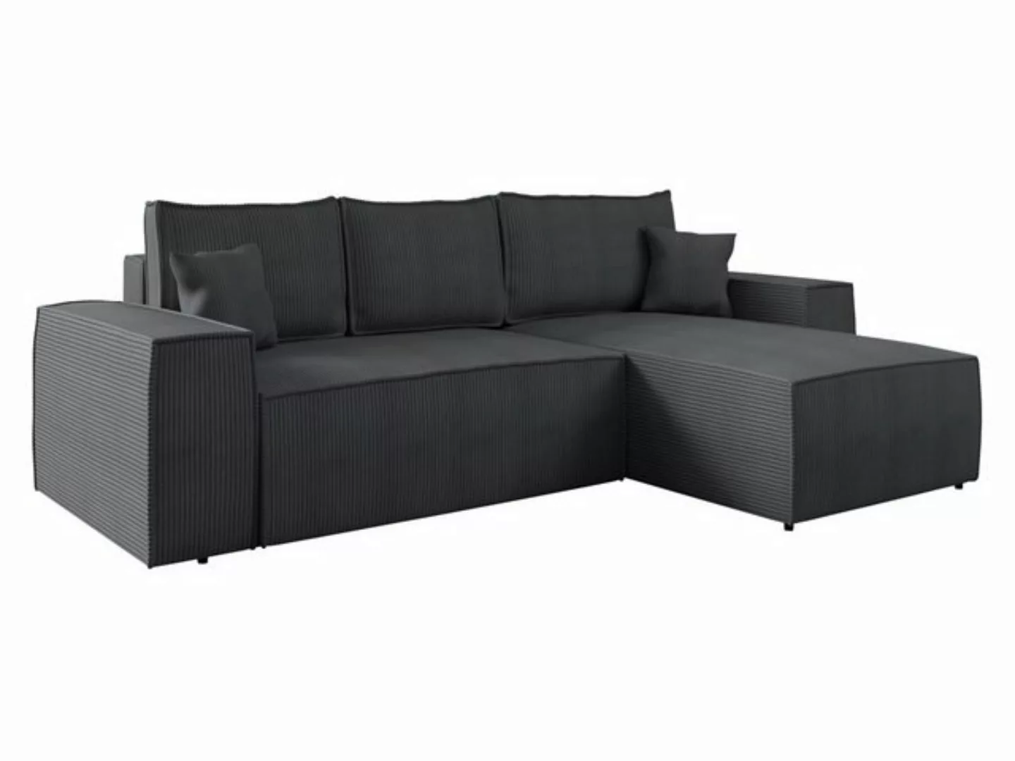 MIRJAN24 Ecksofa Malaga L Cord, mit Bettkasten und Schlaffunktion, Rückenle günstig online kaufen