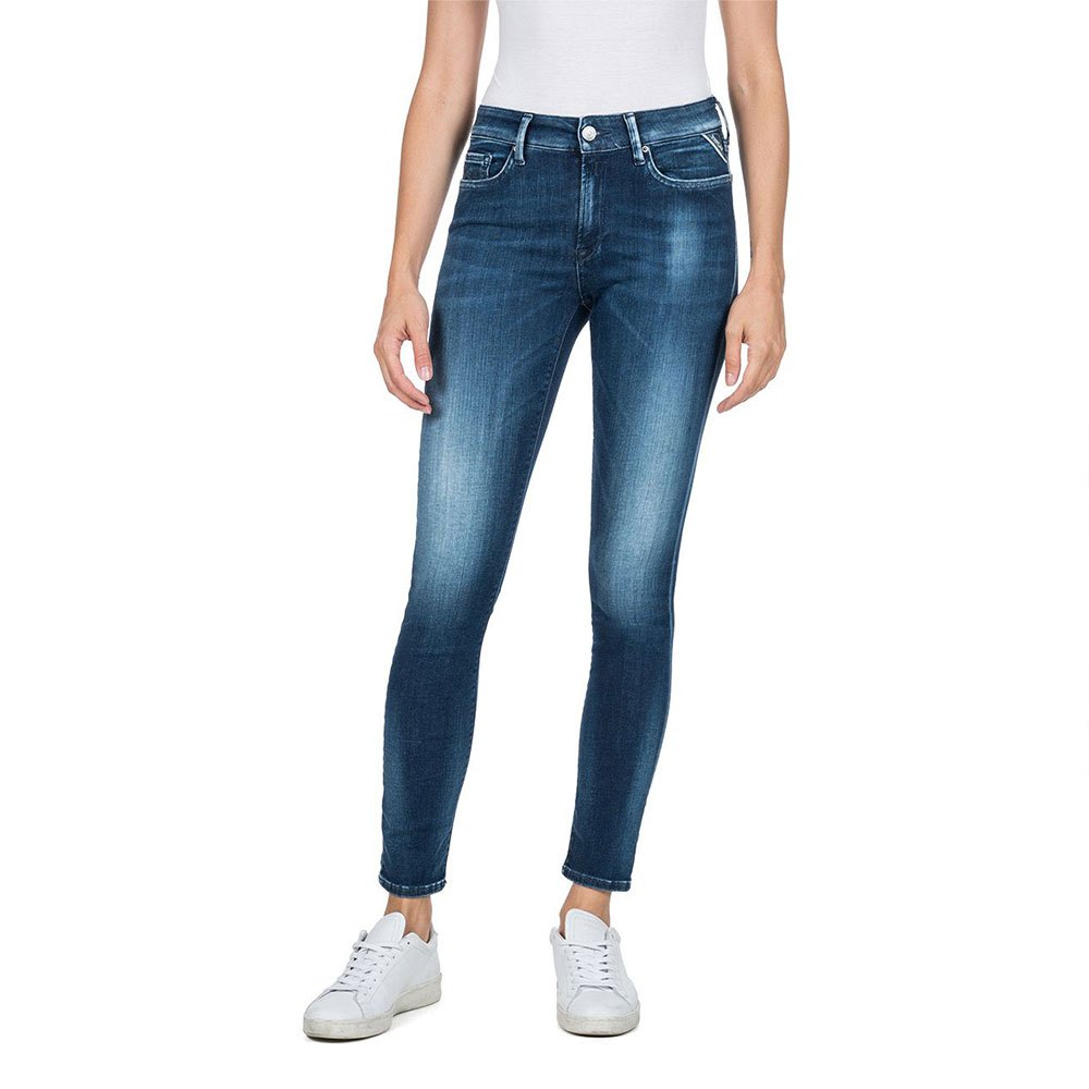 Replay Damen Jeans Luzien High Waist - Skinny Fit - Blau -Medium Blue günstig online kaufen