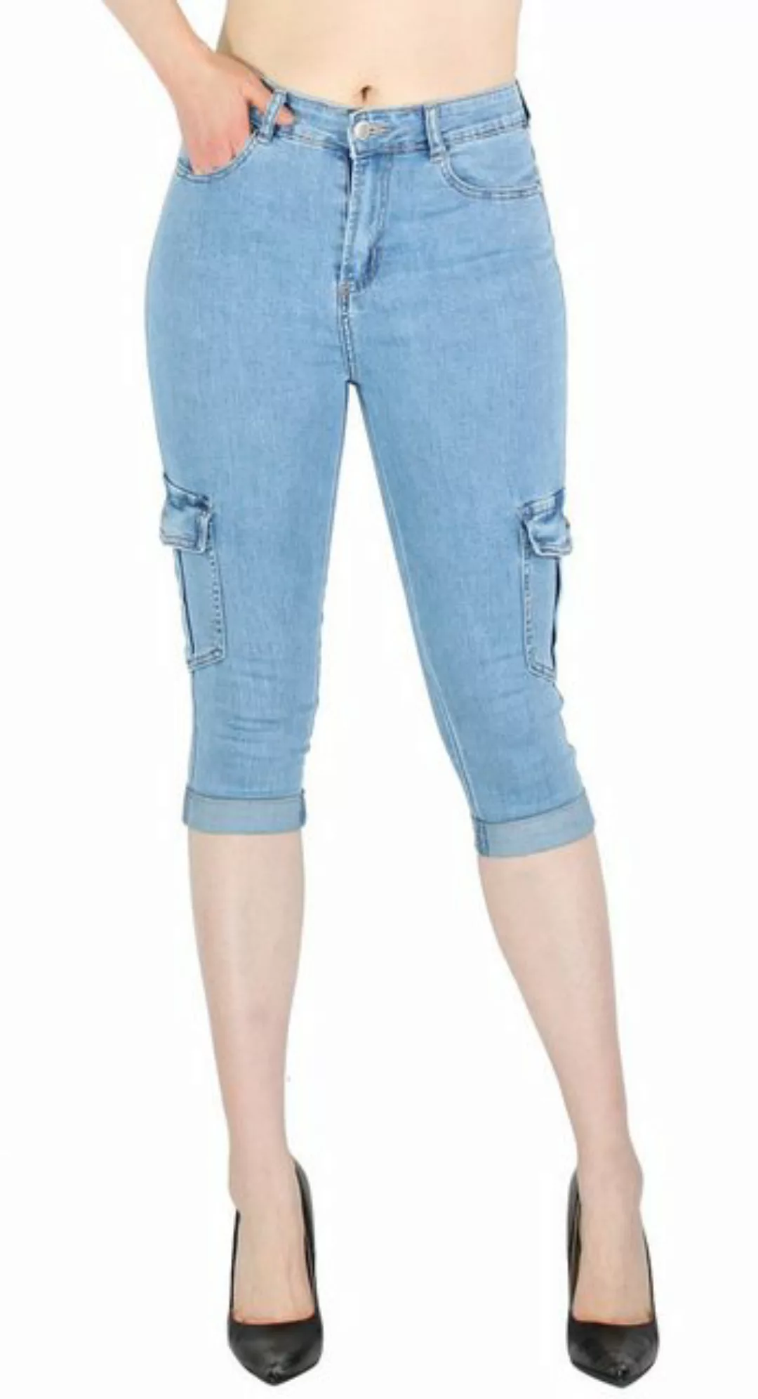 dy_mode Caprijeans Damen Capri Jeans 3/4 Jeanshose Skinny Fit Caprihose günstig online kaufen