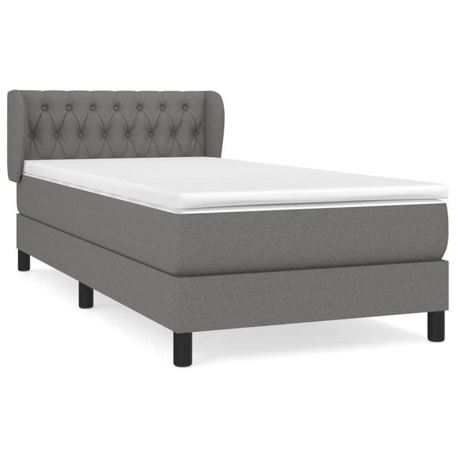 furnicato Bett Boxspringbett mit Matratze Dunkelgrau 90x200 cm Stoff günstig online kaufen