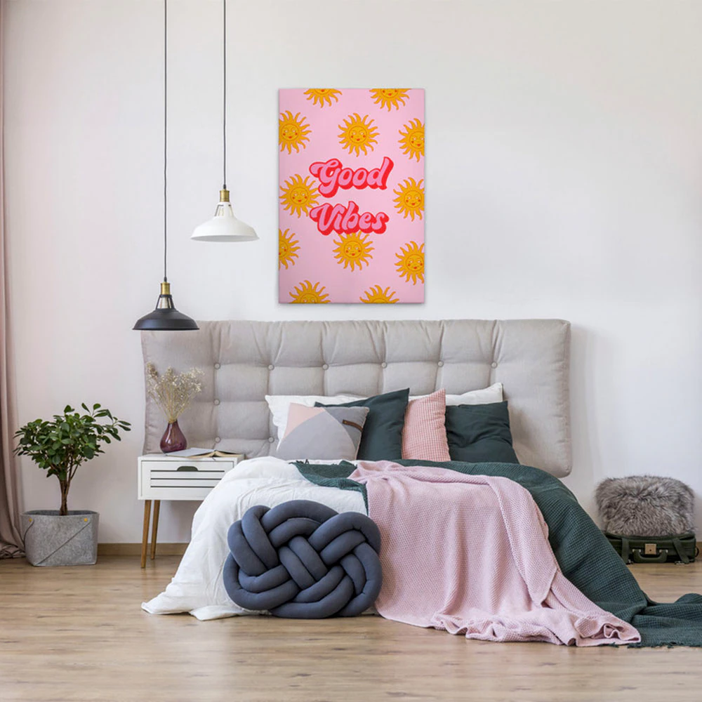 A.S. Création Leinwandbild "Good Vibes - Wandbild Rosa Pink Rot Keilrahmen günstig online kaufen