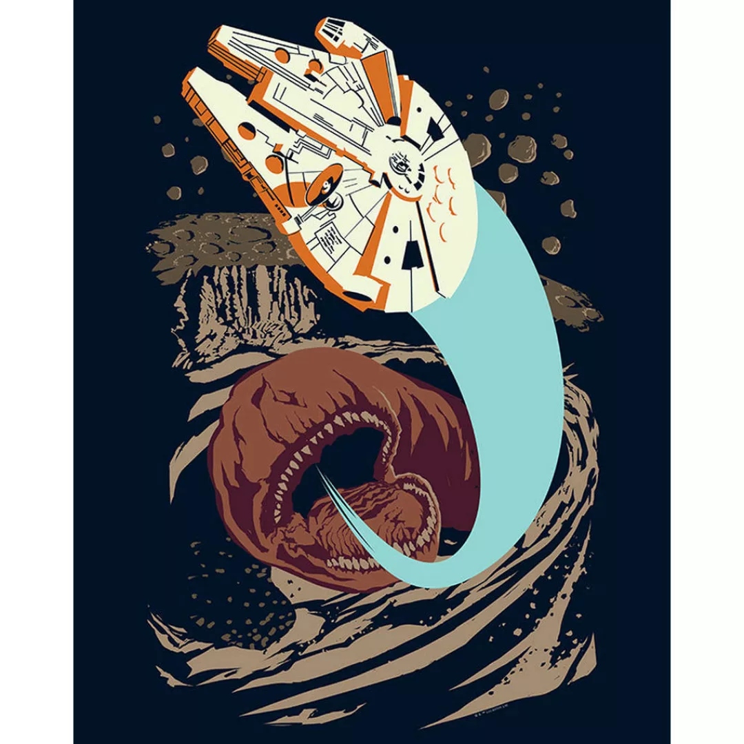 Komar Wandbild Star Wars Classic Vector Asteroid W Star Wars - Millenium Fa günstig online kaufen