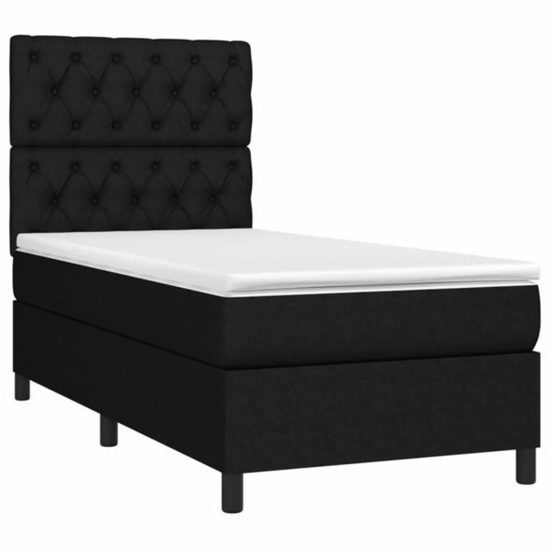 vidaXL Boxspringbett Boxspringbett mit Matratze Schwarz 80x200 cm Stoff Bet günstig online kaufen