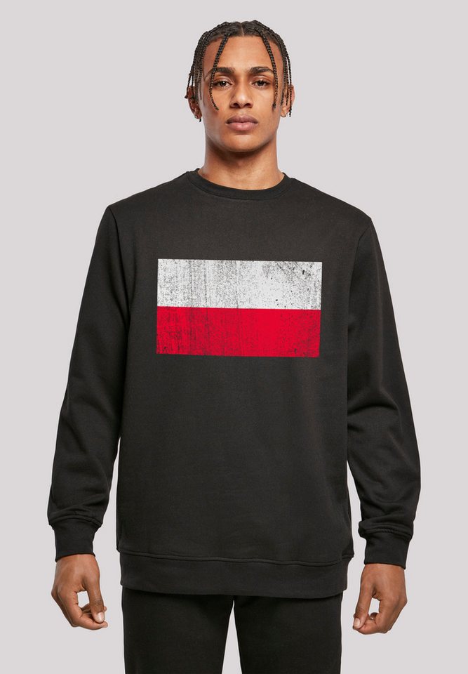 F4NT4STIC Kapuzenpullover Poland Polen Flagge distressed Print günstig online kaufen