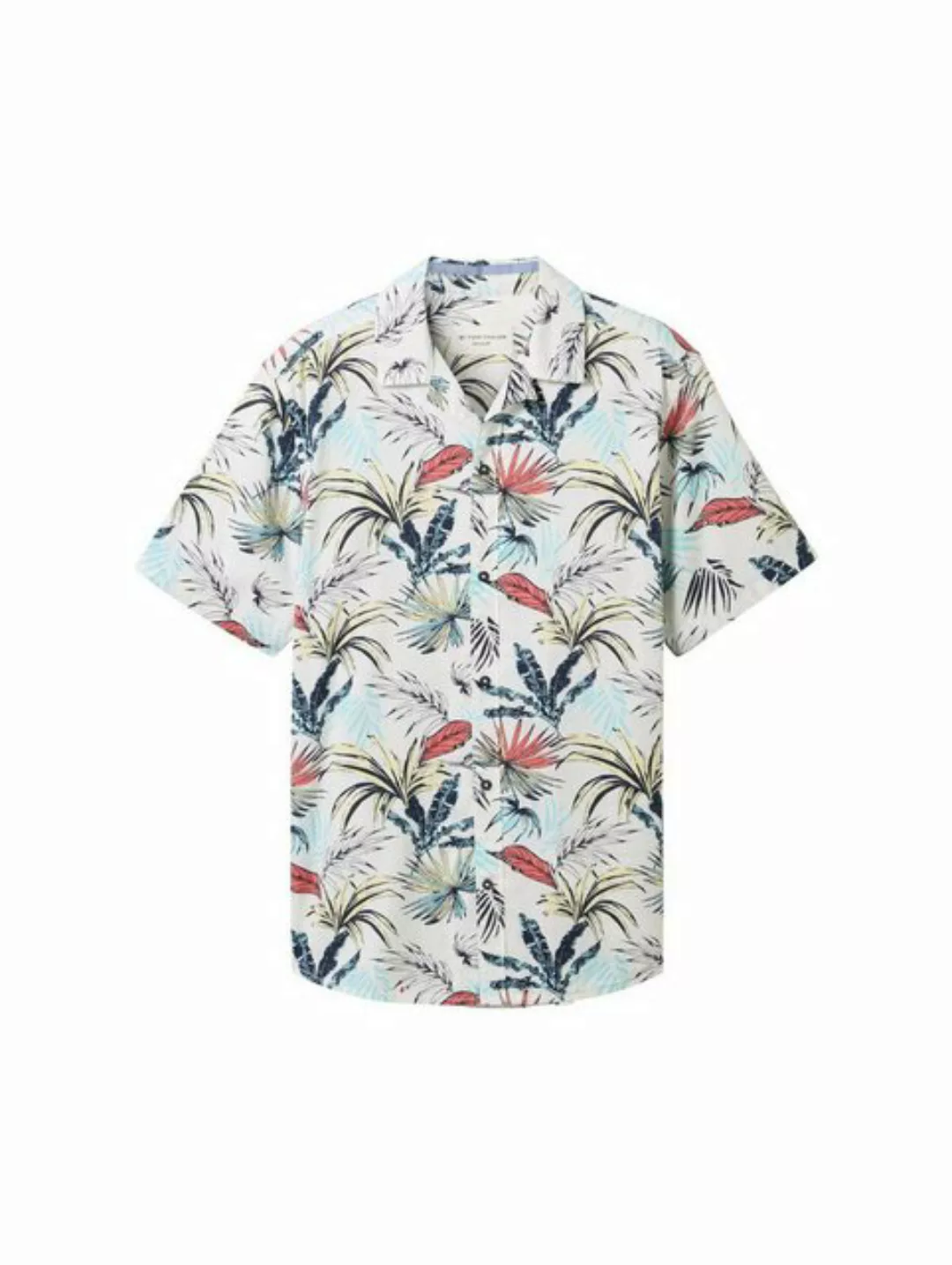 TOM TAILOR T-Shirt printed shirt, white tropical leaf design günstig online kaufen