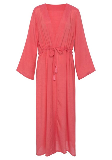 LASCANA Strandkleid, im Kimono-Style zum Binden, langärmliges Sommerkleid, günstig online kaufen