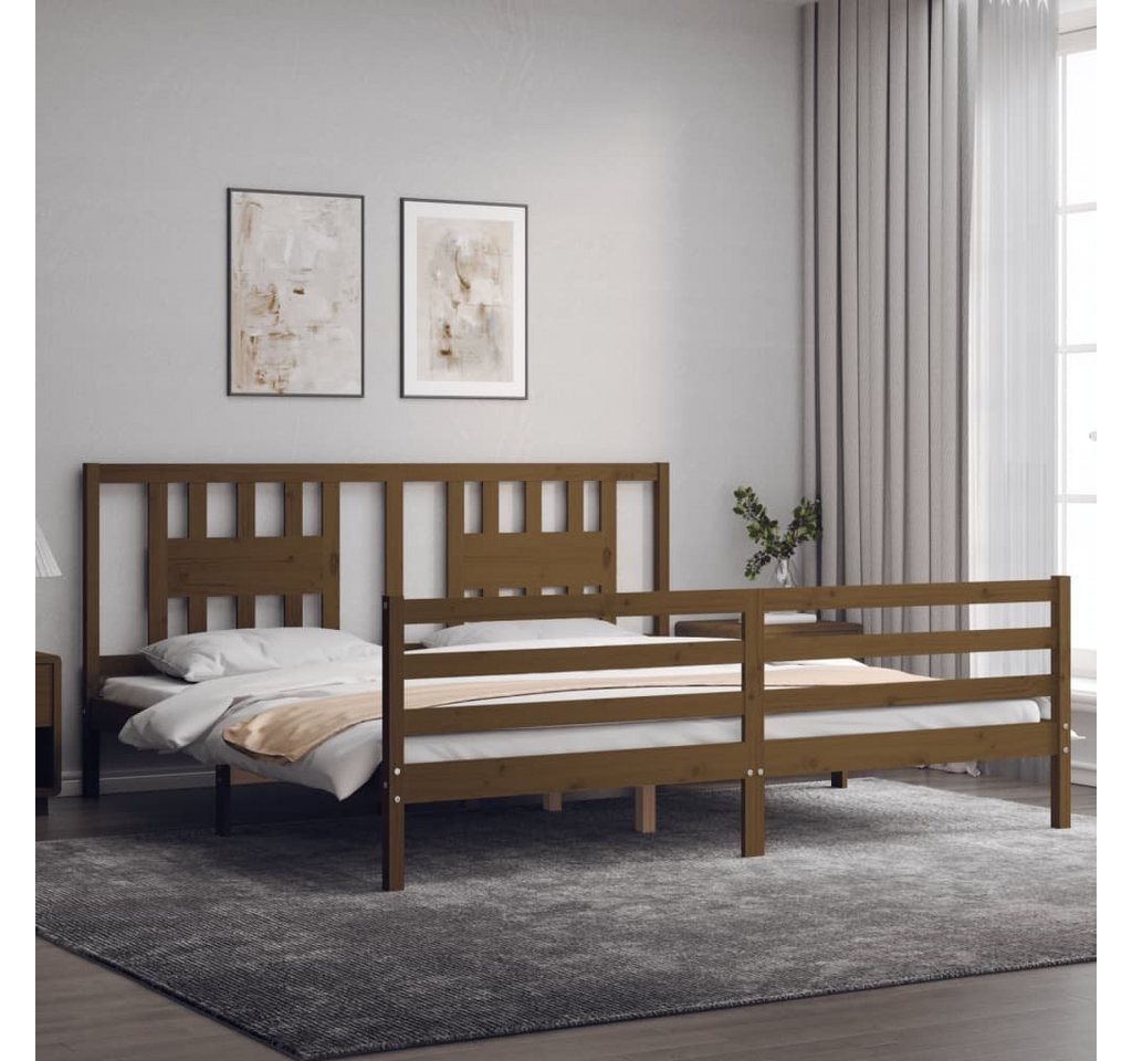 vidaXL Bett Massivholzbett mit Kopfteil Schwarz 200x200 cm günstig online kaufen