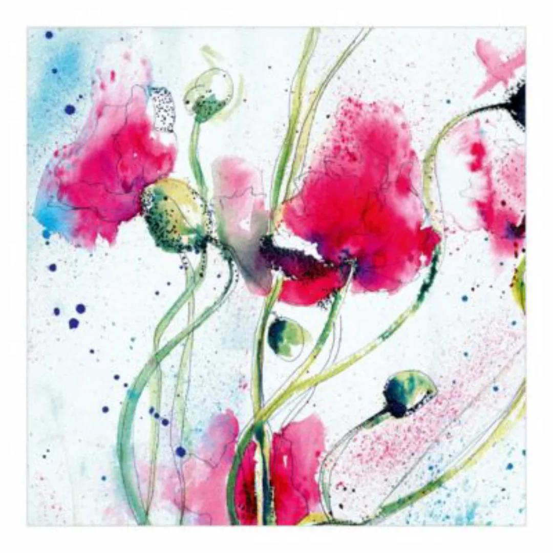 Bilderwelten Blumentapete Painted Poppies weiß Gr. 192 x 192 günstig online kaufen