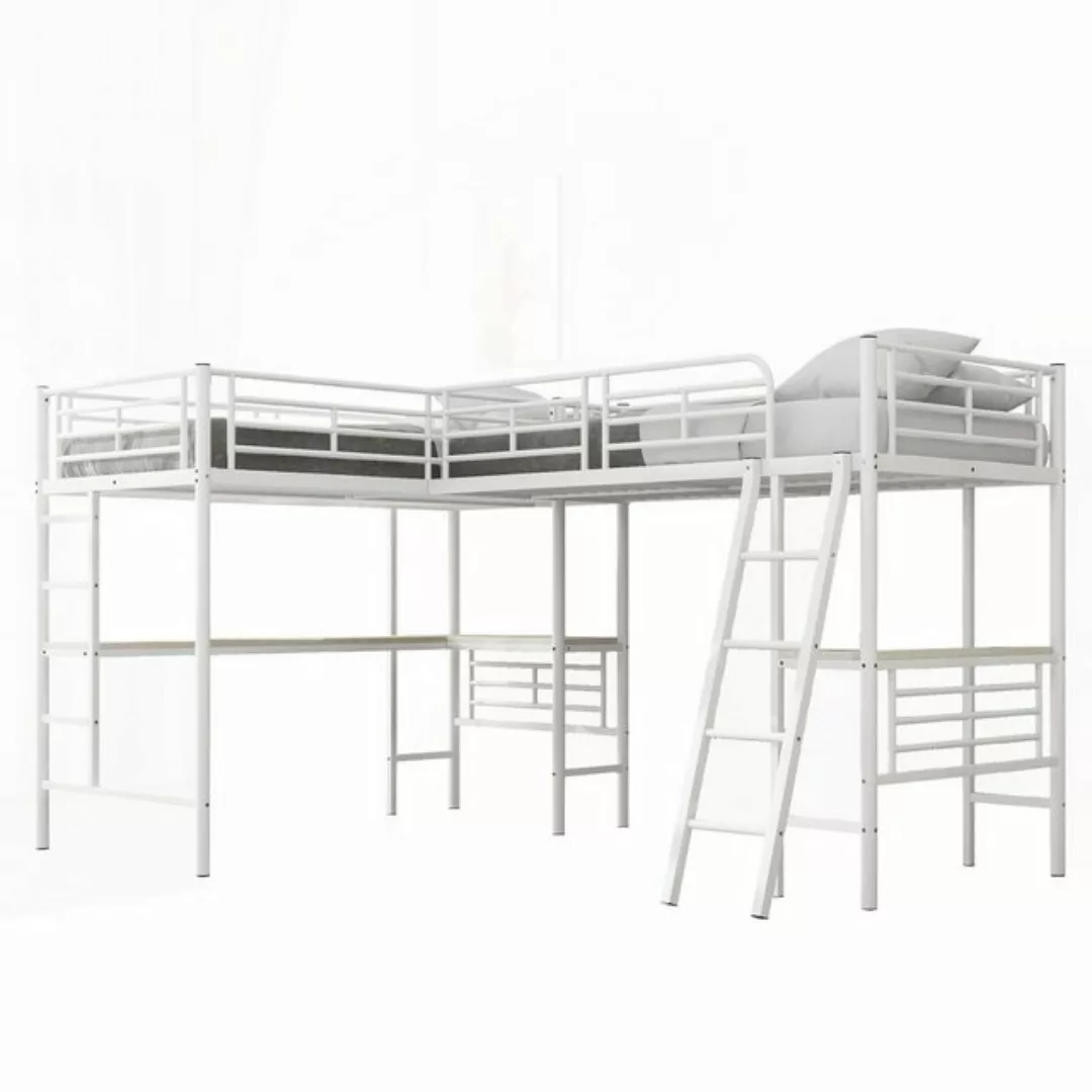 OKWISH Hochbett Metallbett, zwei Etagenbetten (Tisch unter dem Bett, Doppel günstig online kaufen