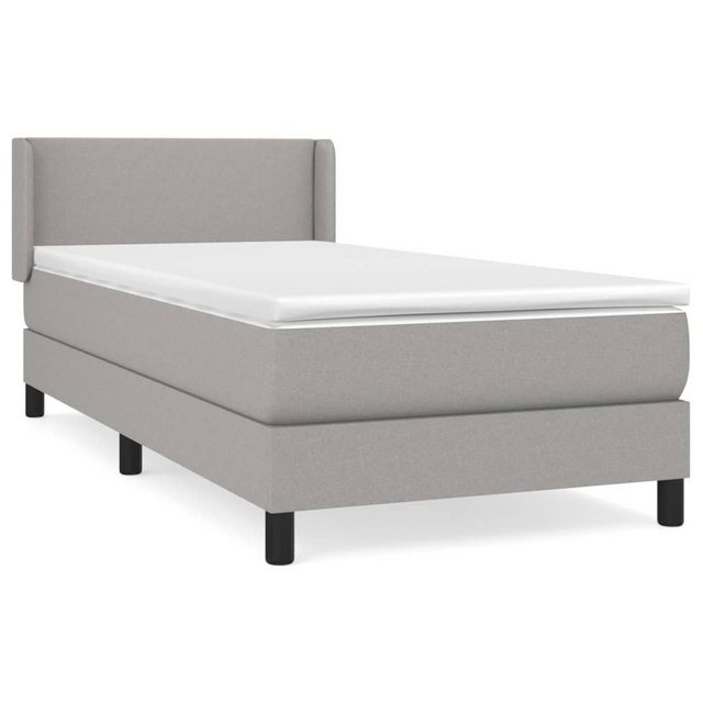 furnicato Bett Boxspringbett mit Matratze Hellgrau 90x200 cm Stoff (1-tlg) günstig online kaufen