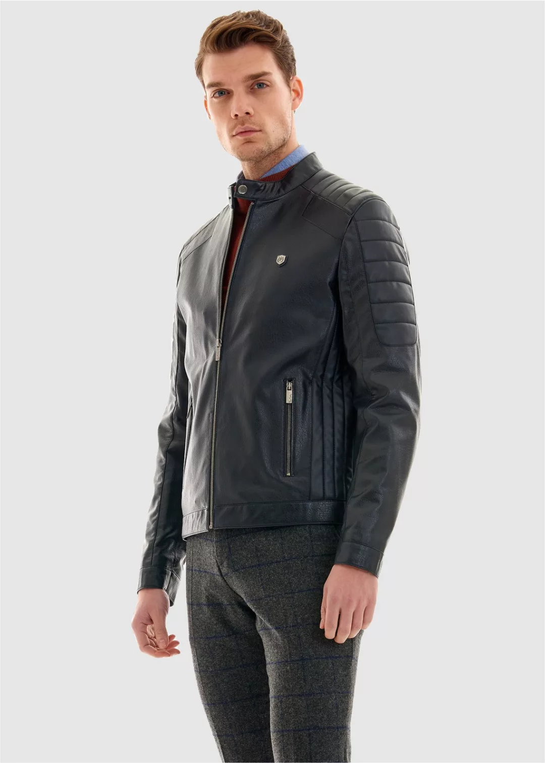 Pierre Cardin Lederimitatjacke, im angesagten Biker-Stil günstig online kaufen