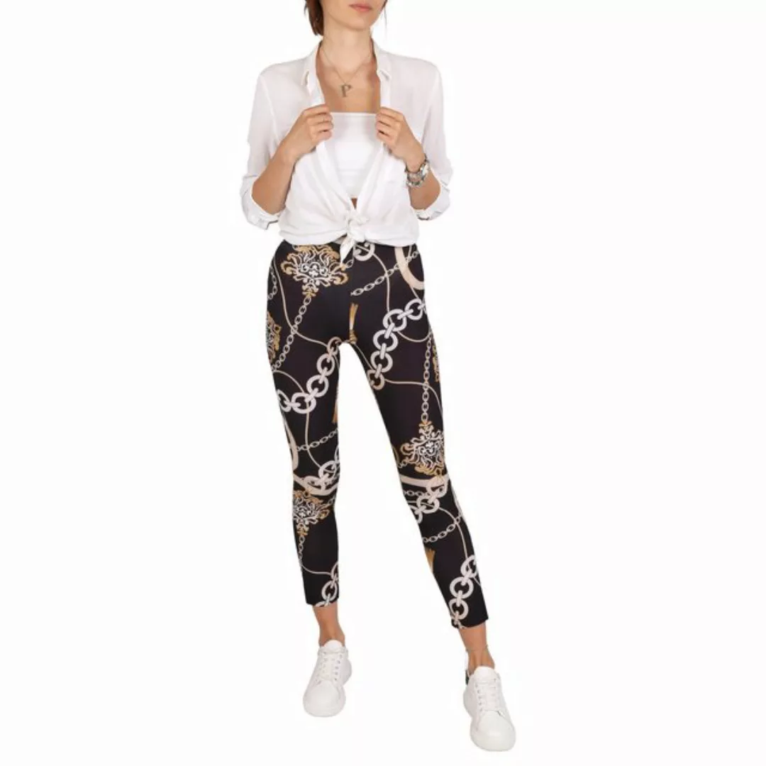 Sarcia.eu 7/8-Leggings Schwarze Leggingshose mit Kettenmuster JOHN ZACK M günstig online kaufen