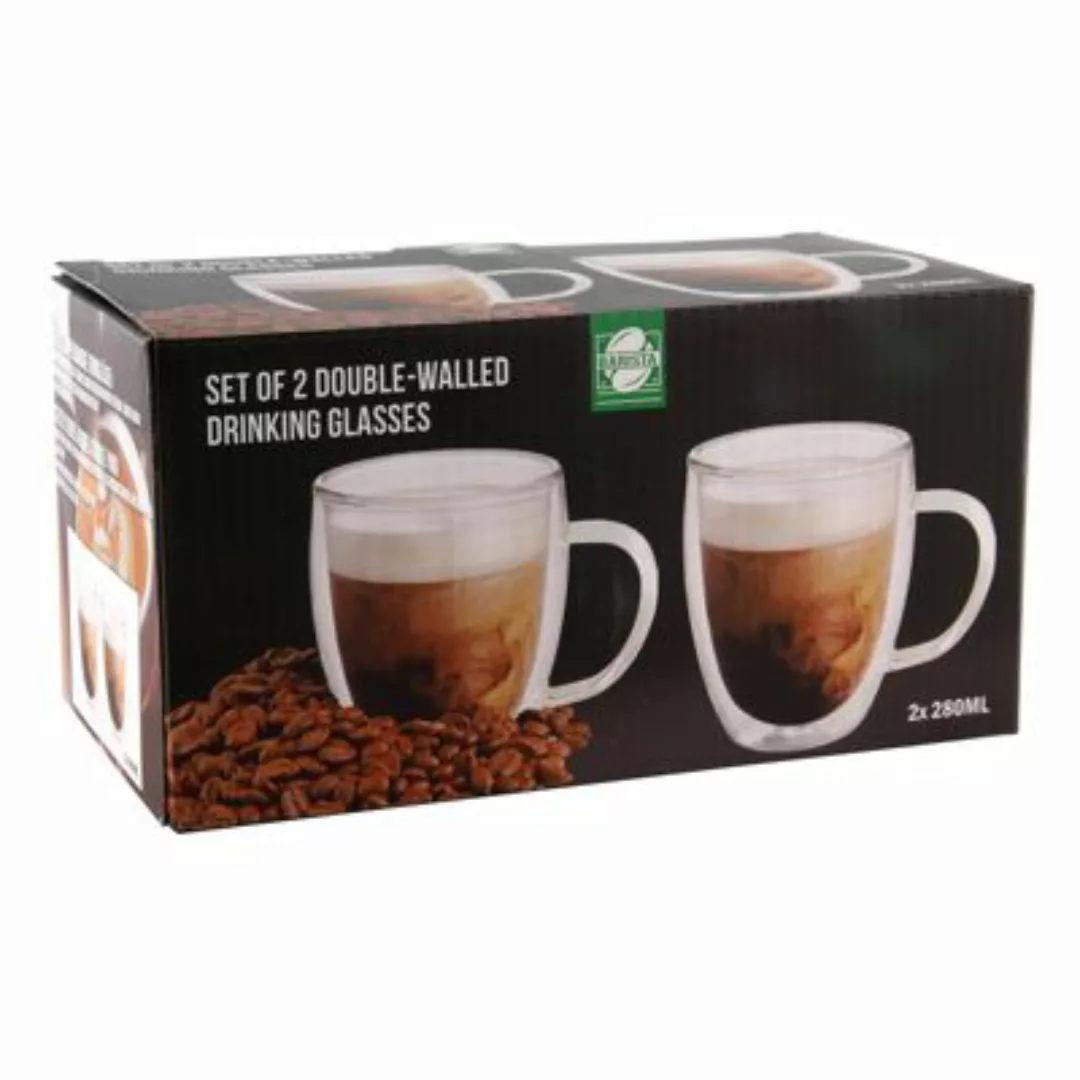Neuetischkultur Doppelwandglas mit Griff 2er Set Kaffee- und Teeglas transp günstig online kaufen