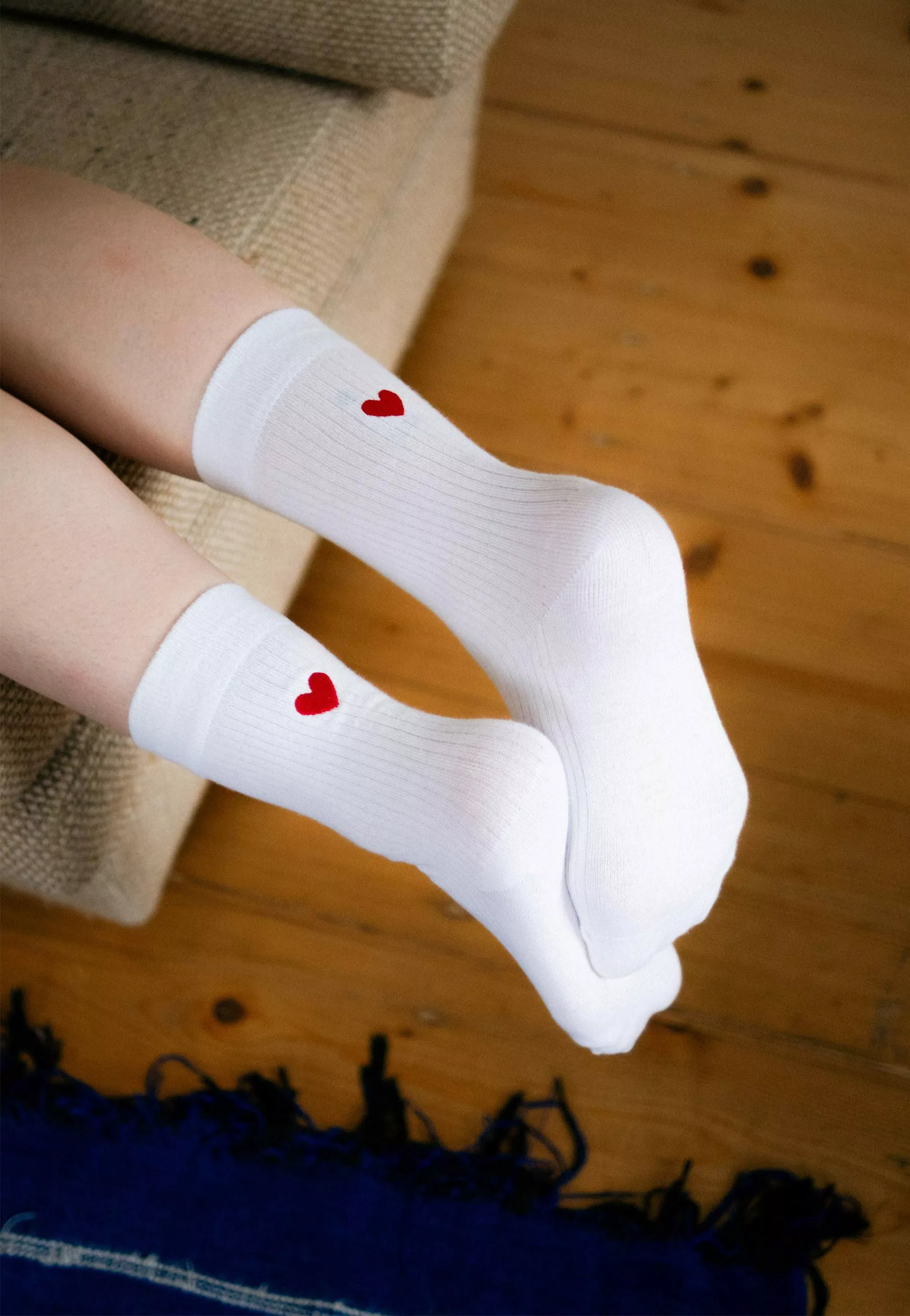 MELA Socken Unisex Gerippte Socken Stickerei günstig online kaufen