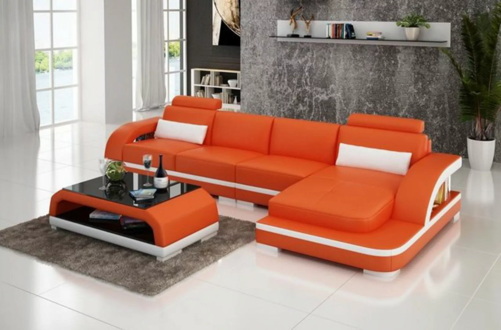 JVmoebel Ecksofa, Ledersofa L-Form Couch Wohnlandschaft Ecksofa Garnitur günstig online kaufen