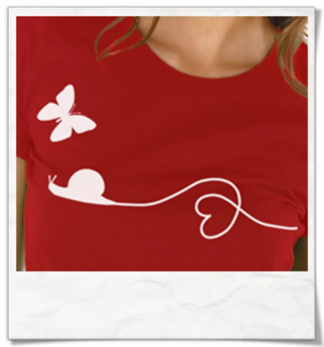 Schnecke Schmetterling T-shirt In Rot günstig online kaufen